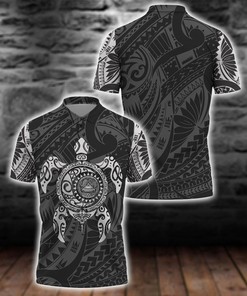American Samoa Turtle Polynesian Polo Shirt All Over Print