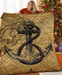 Anchor Quilt Bedding Set Bedroom Decor, Gifts for Family