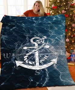 Anchor Quilt Bedding Set for Nautical Bedroom Decor, Perfect Gifts for Family
