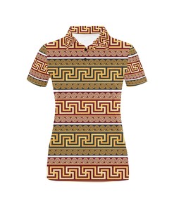 Ancient Greek Pattern Print Design Women's Polo Shirt