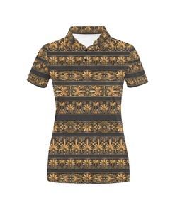 Ancient Greek Print Design Women's Polo Shirt, 3D Polo Shirt
