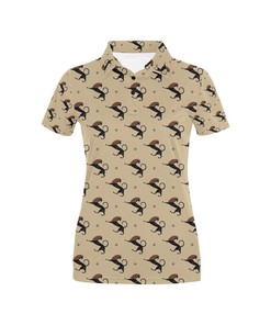 Ancient Greek Print Design Women's Polo Shirt, 3D Polo Shirt Gift