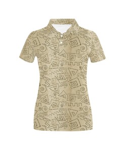 Ancient Greek Print Design Women's Polo Shirt A1