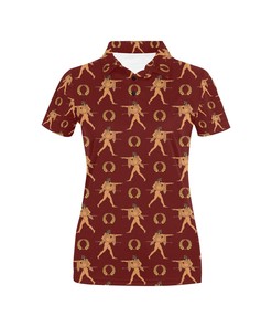 Ancient Greek Print Design Women's Polo Shirt A5