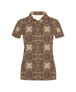 Ancient Greek Symbol Print Design Women's Polo Shirt