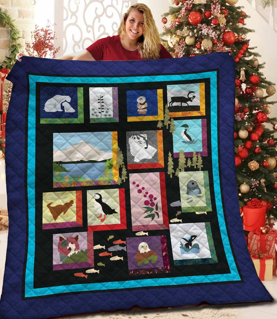 Animal Quilt Bedding Set Bedroom Decor, Gifts for Family