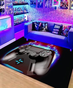 Anime Gamepad Carpets for Home Decor - Non-Slip Gamer Rugs for Bedroom Boys and Teens