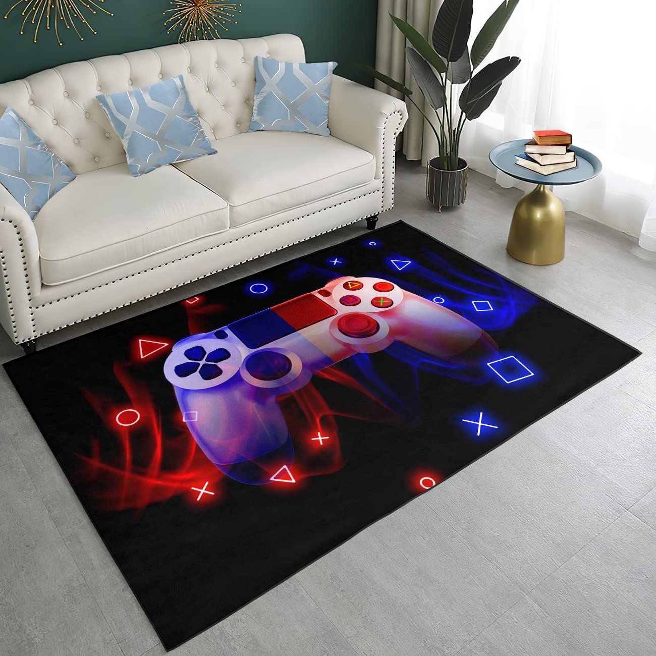 Anime Gamer Rugs for Boys Teens with Gamepad Design for Home Decor - Image 3