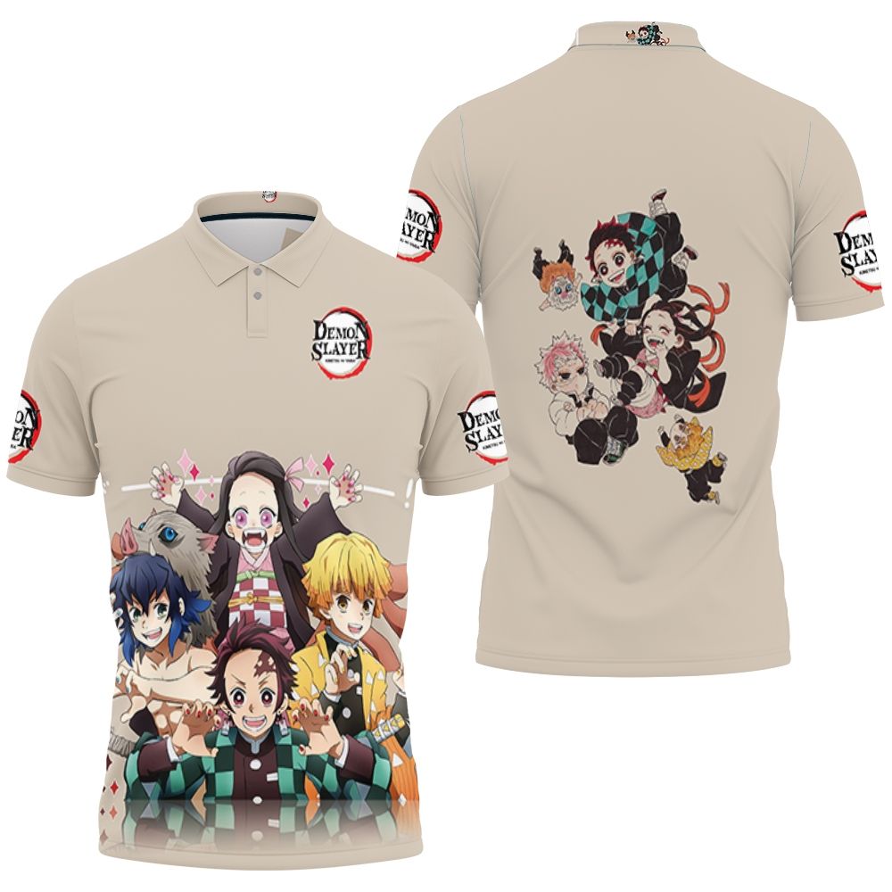 Anime Kimetsu No Yaiba Tanjiro And Nezuko And Inosuke Polo Shirt