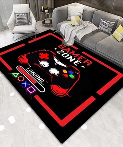 Anti-Slip Playroom Rug with 3D Printed Pattern for Kids and Teens