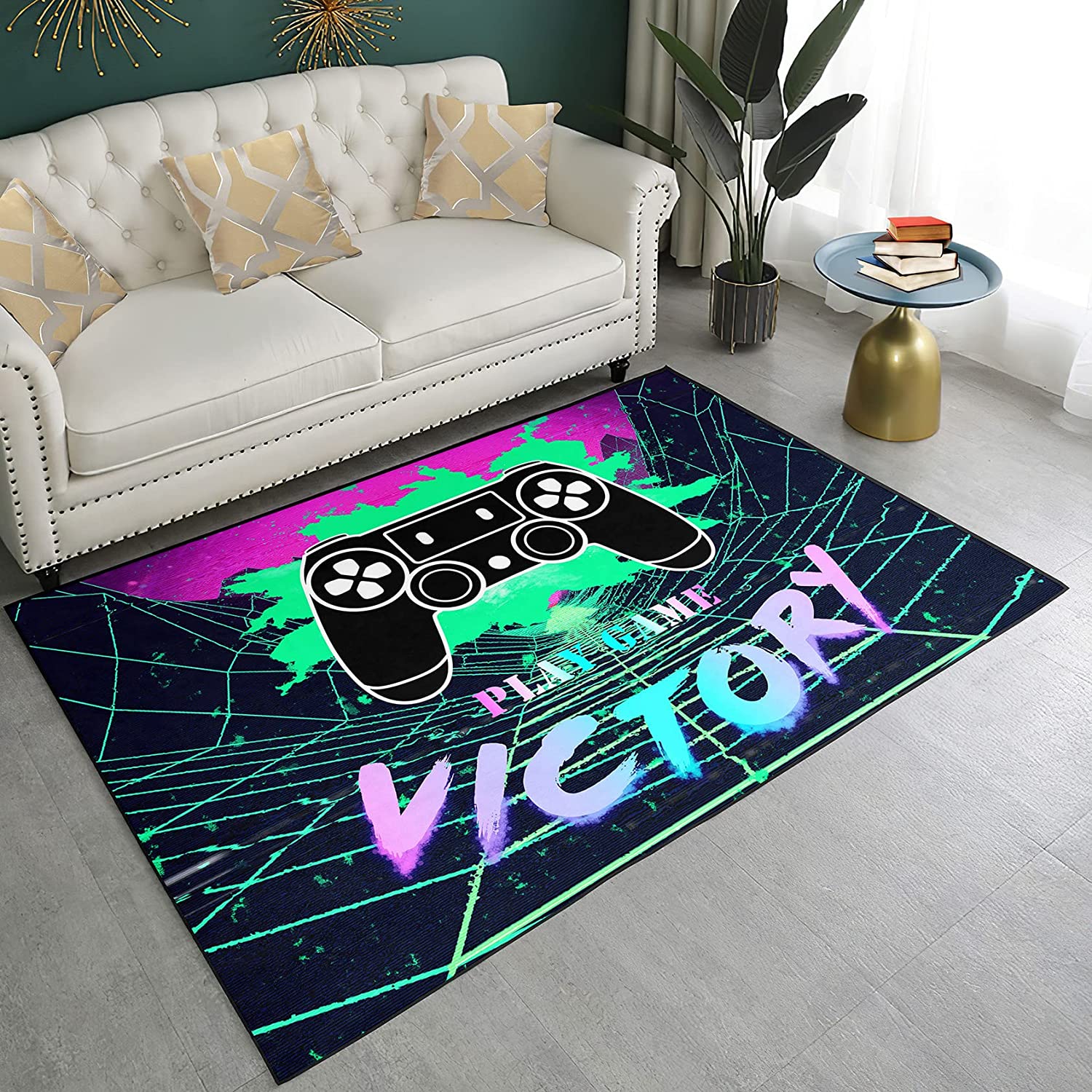Applies to Teens for Girls Kids Room Crystal Velvet Gamer Rug Indoor Floor Sofa Rugs - Image 2