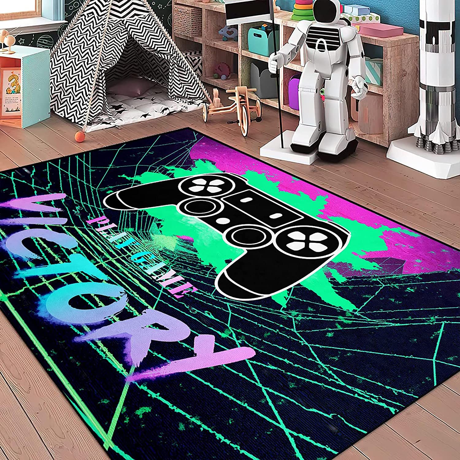 Applies to Teens for Girls Kids Room Crystal Velvet Gamer Rug Indoor Floor Sofa Rugs - Image 4