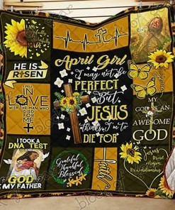 April Girl Jesus Think Quilt Bedding Set Blanket Bedroom Decor, Gifts for Family