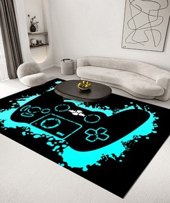 Area Rugs Controller Gamepad Black Carpets for Gamer Boys Bedroom