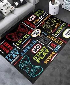 Area Rugs Teen Boys Room: 3D Gamer Area Rug with Gamepad Controller Design Indoor/Outdoor Entryway Rugs