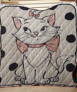 Aristocats Marie Polka Dots Plush Throw Quilt Bedding Set Bedroom Decor, Gifts for Family