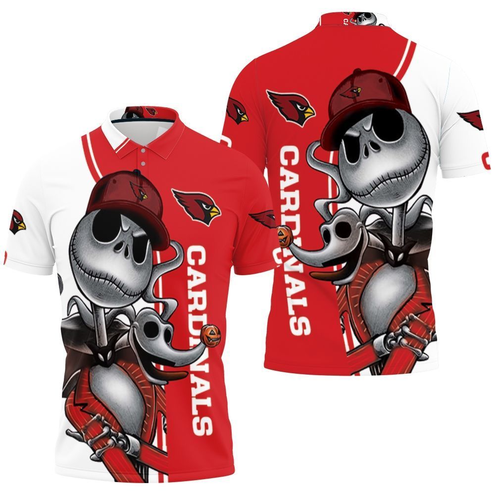 Arizona Cardinals Jack Skellington And Zero Polo Shirt