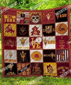 Arizona State Sun Devils Quilt Bed Set Blanket - Suitable for Picnic and Family Gifts