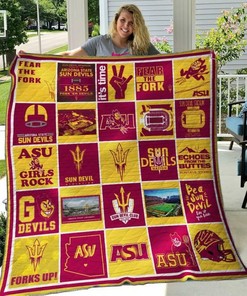 Arizona State Sun Devils Quilt Bedding Set Blanket Limited Quilt Bedding Set Blanket