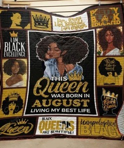 August Black Women Black Queens Are Beautiful Quilt Bedding Set Blanket Gifts For Black Daughte Girlfriend Wife