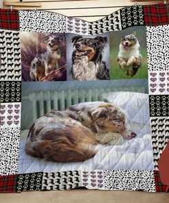 Australian Shepherd Quilt Bedding Set with Name Personalization, Great for Bedroom Decor and Family Gifts