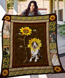 Australian Shepherd Sun Flower Quilt Bedding Set Bedroom Decor, Gifts for Family