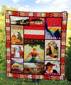 Austria Personalized Quilt Blanket Bedding Set, Great for Home Decoration and Family Gifts