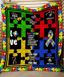 Autism Quilt Bedding Set Bedroom Decor, Gifts for Family