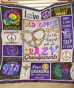 Awesome Old Hippies Quilt Blanket Bedding Set, Perfect for Home Decor and Picnic, Gifts for Family