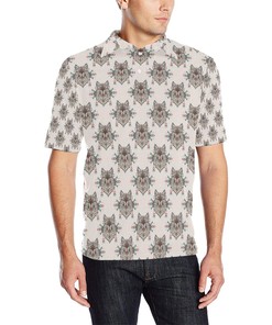 Aztec Wolf Pattern Print Design 01 Men Polo Shirt