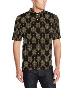 Aztec Wolf Pattern Print Design 04 Men Polo Shirt