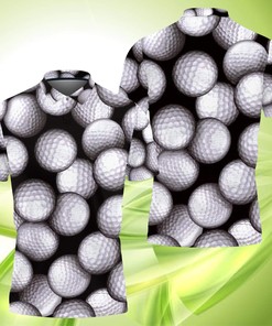 B&W Golf Pattern Polo Shirt