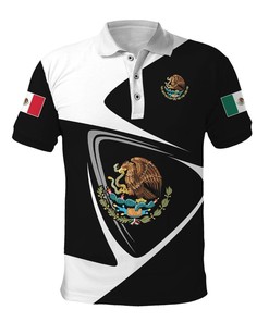 B&W Mexico Eagle Symbol Polo Shirt