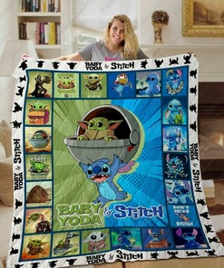Baby Yoda Star Wars Disney Stitch Cute Quilt Bedding Set Blanket Gift Idea For Fans