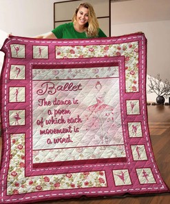 Ballet Inspired Quilt Bedding Set with Customizable Name and Quote