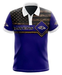 Baltimore Ravens American Flag Polo Shirt