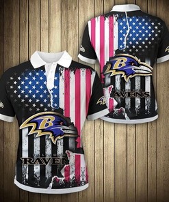 Baltimore Ravens American Flag Polo Shirt Gift for Fans
