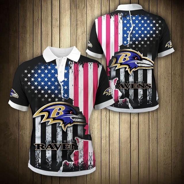 Baltimore Ravens American Flag Polo Shirt Gift for Fans
