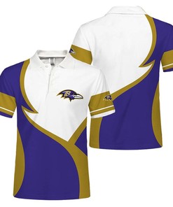 Baltimore Ravens Button Up Polo Shirt