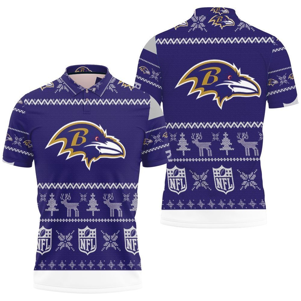Baltimore Ravens Nfl Christmas 3D Polo Shirt