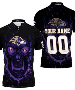 Baltimore Ravens Nfl Skull For Fan 3D Personalized Polo Shirt