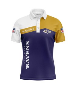 Baltimore Ravens Women's Button Up Polo Shirt