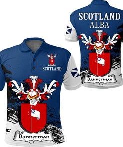 Bannerman Scottish Family Crest Scotland Special Polo Shirt - Golf Shirt