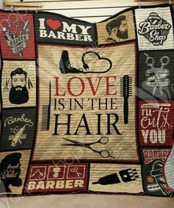 Barber Love Is In The Hair Personalized Quilt Bedding Set for Home Decoration, Gifts for Family
