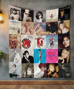 Barbra Streisand Style 4 Album Covers Quilt Bedding Set Blanket Bedroom Decor, Gifts for Family