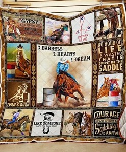 Barrels Racing 3 Barrels 2 Hearts 1 Dream Quilt Bedding Set Blanket Bedroom Decor, Gifts for Family