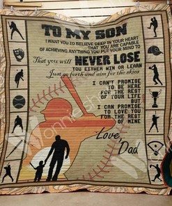 Baseball Dad Personalized Quilt Blanket Bedding Set for Home Decoration and Family Gifts