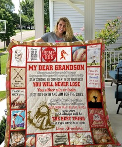 Baseball Grandson, Love Grandma Quilt Bedding Set Blanket Bedroom Decor, Gifts for Family