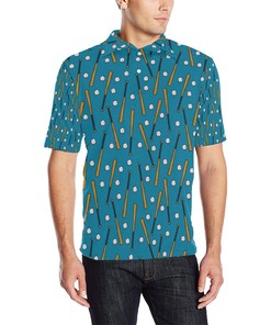 Baseball Pattern Print Design 01 Men Polo Shirt