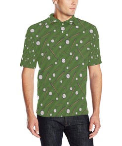 Baseball Pattern Print Design 02 Men Polo Shirt
